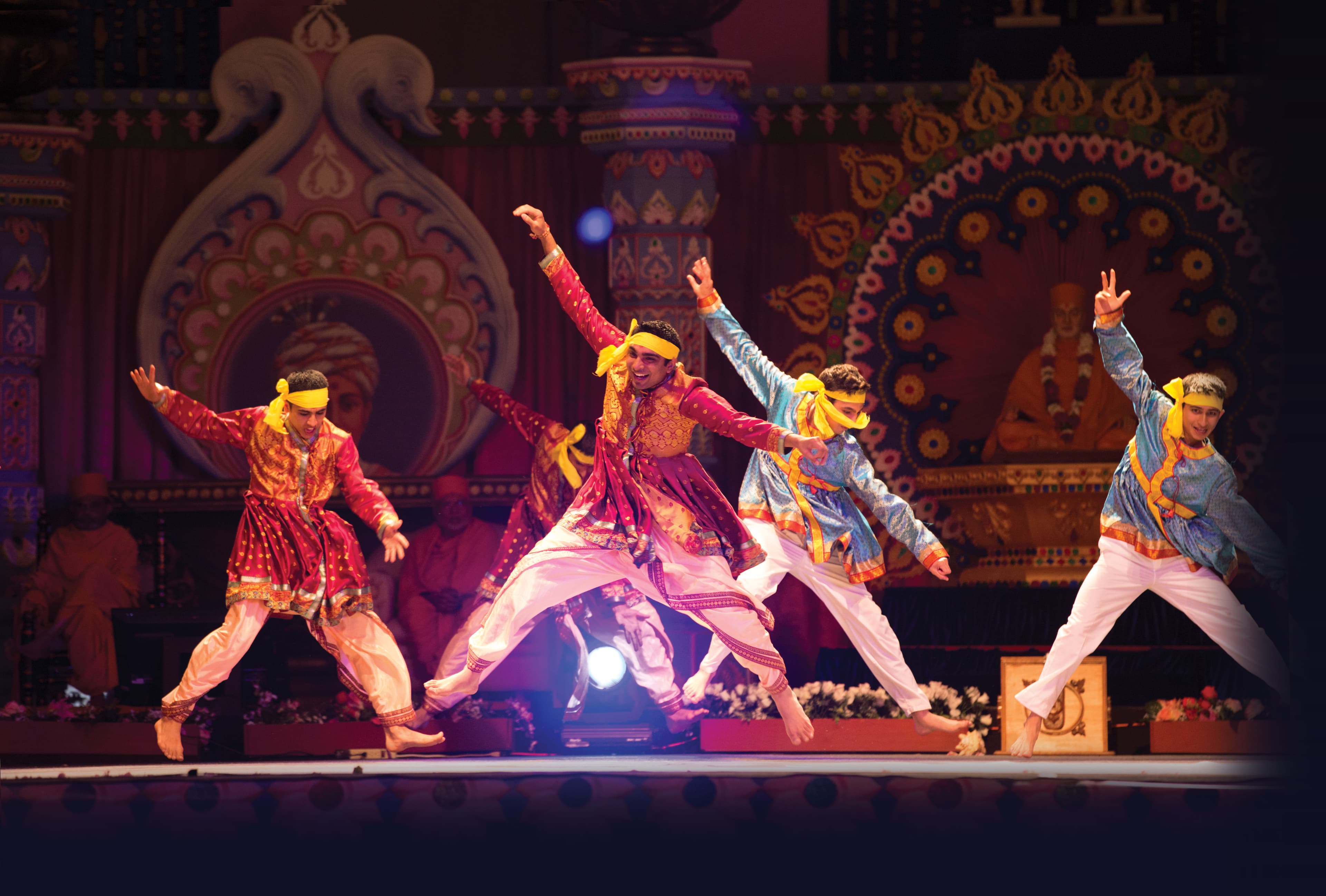 Youths participate in a traditional Indian dance during a cultural program in Chino Hills, California.