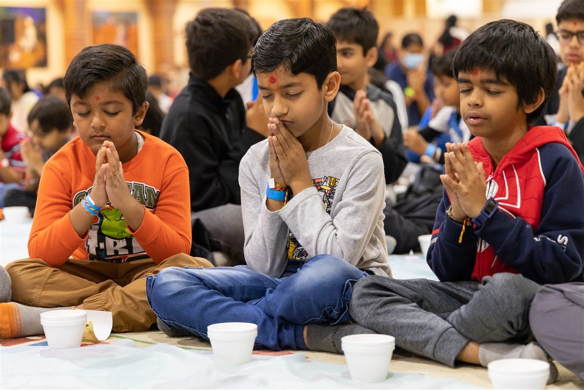 Children participate in the annual BAPS Kids' Diwali Celebration at a BAPS center in Chicago, Illinois.